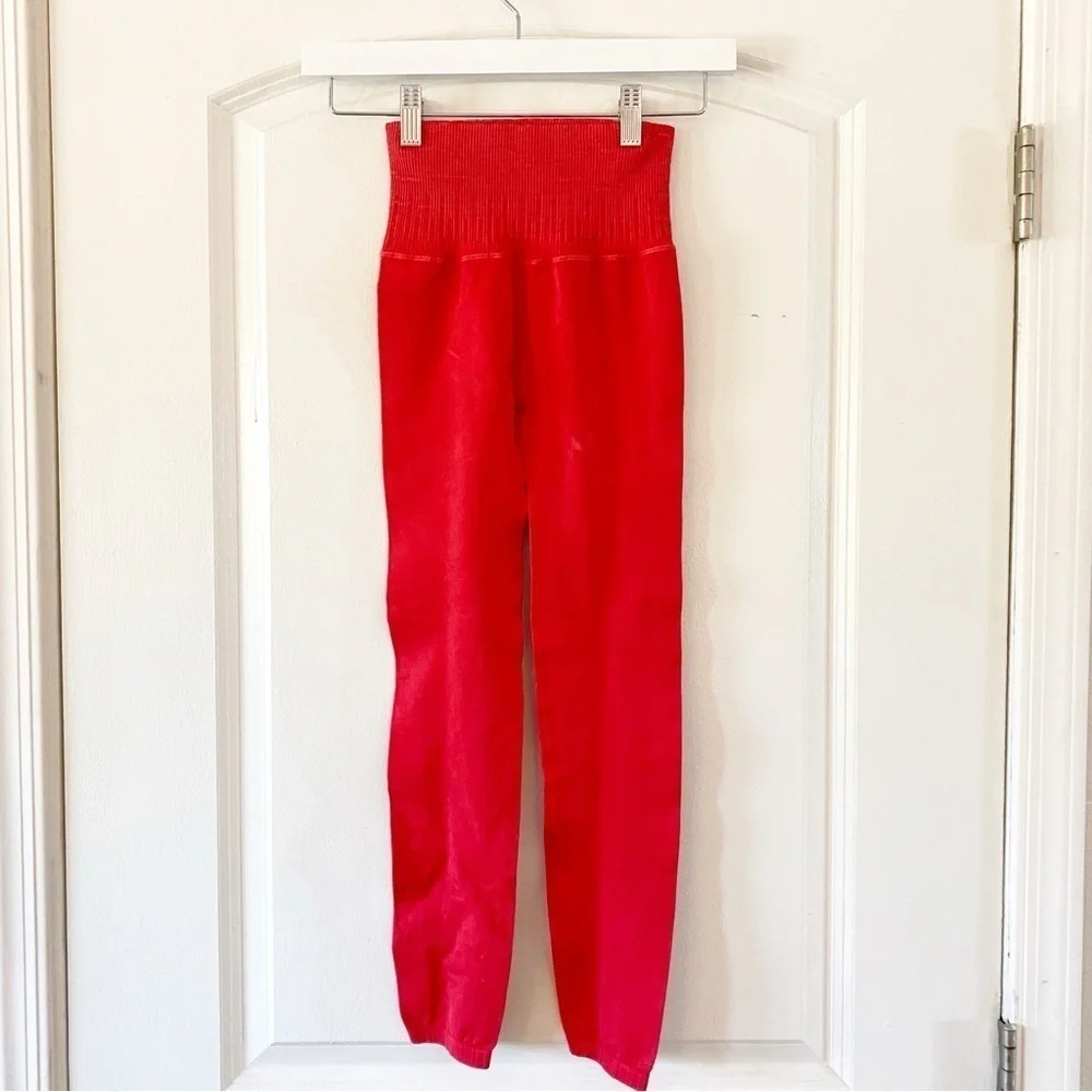 FRER PEOPLE Good Karma Red Leggings In Red XS/S NEW